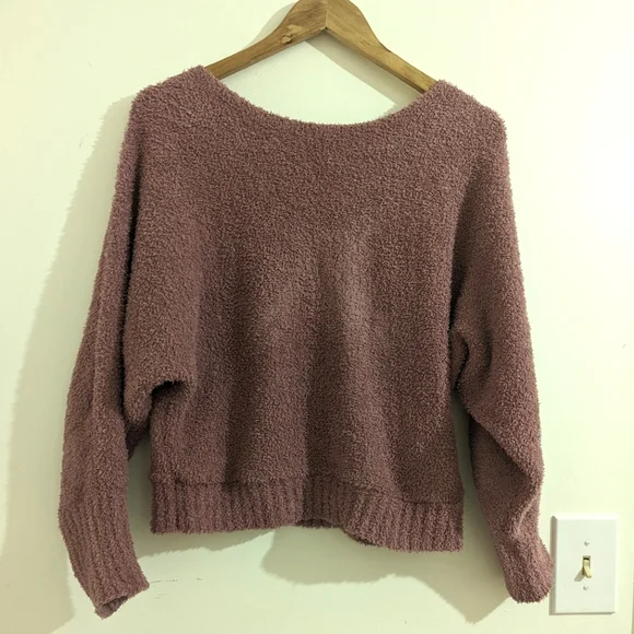 Fuzzy Cropped Pink Sweater - Picture 2 of 7